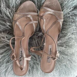 Nina Women's Shimmering Gold Heels